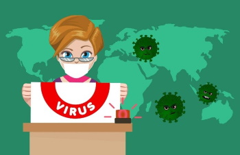 Verspreiding Coronavirus wereldwijd illustratie