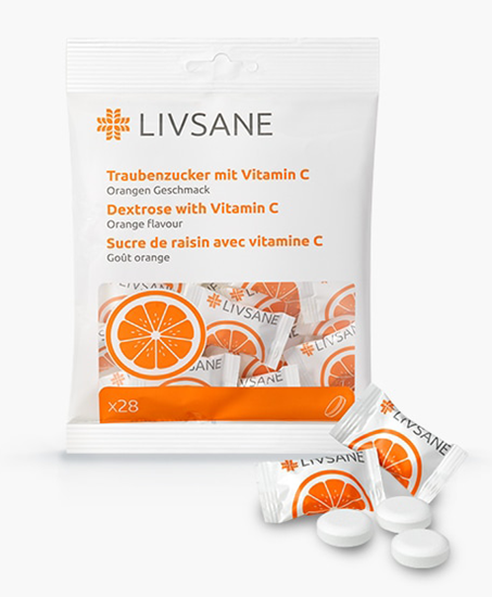 Traubenzucker mit Vitamin C- Orangen, 28 Stk.