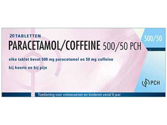 Bild von Paracetamol/coffeine Teva 500/50mg 20 st.